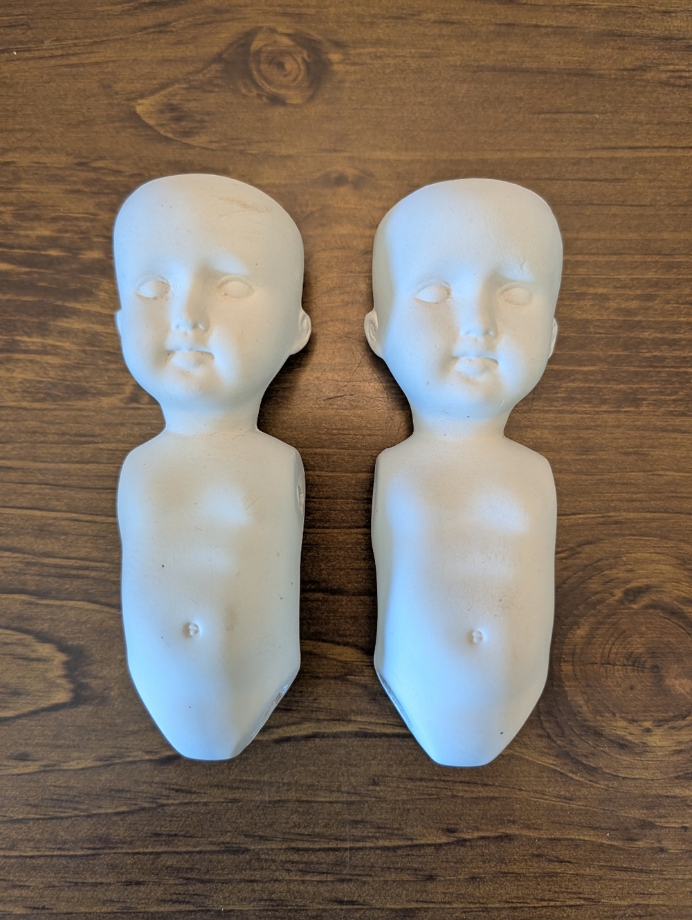 Pair of Bisque Porcelain Doll Torsos - White
